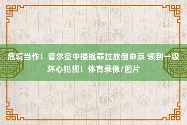 危境当作！普尔空中搂抱罪过放倒申京 领到一级坏心犯规！体育录像/图片