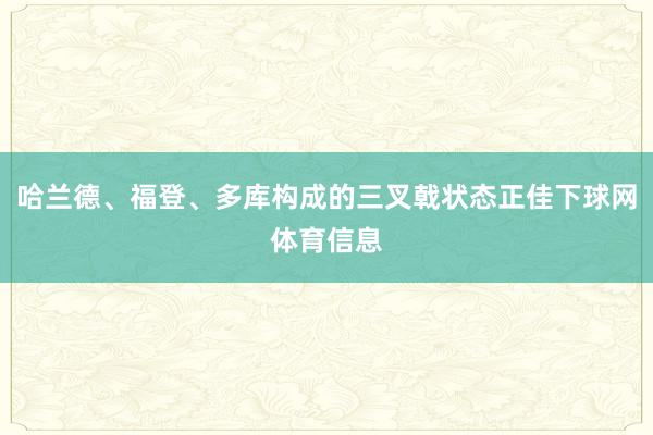 哈兰德、福登、多库构成的三叉戟状态正佳下球网体育信息