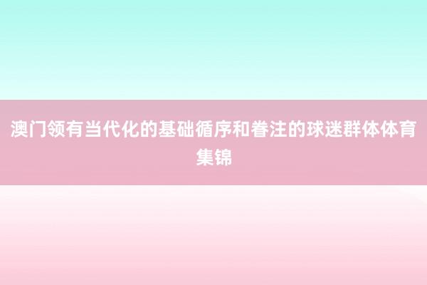 澳门领有当代化的基础循序和眷注的球迷群体体育集锦