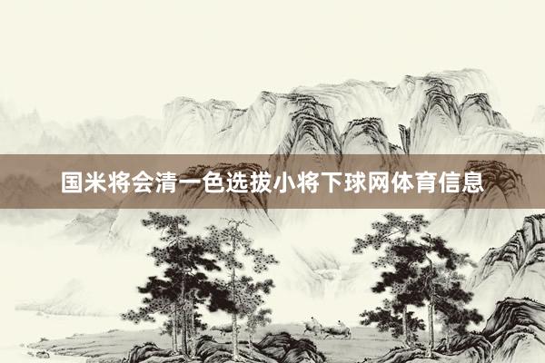国米将会清一色选拔小将下球网体育信息