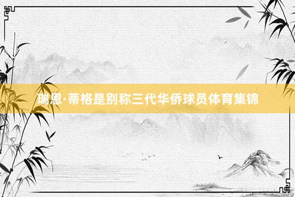 瑞恩·蒂格是别称三代华侨球员体育集锦