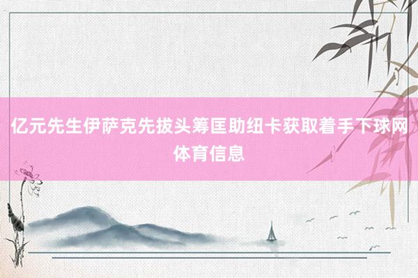 亿元先生伊萨克先拔头筹匡助纽卡获取着手下球网体育信息