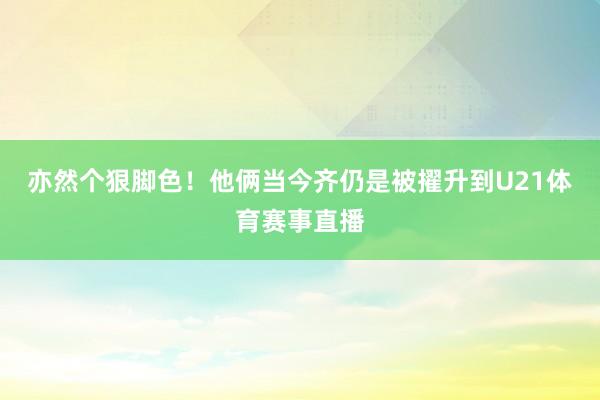 亦然个狠脚色！他俩当今齐仍是被擢升到U21体育赛事直播