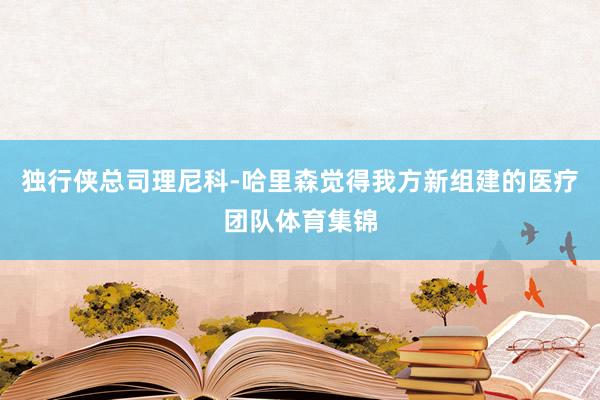 独行侠总司理尼科-哈里森觉得我方新组建的医疗团队体育集锦