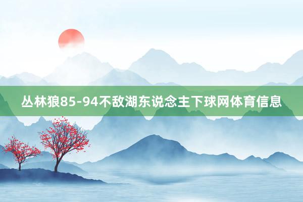 丛林狼85-94不敌湖东说念主下球网体育信息