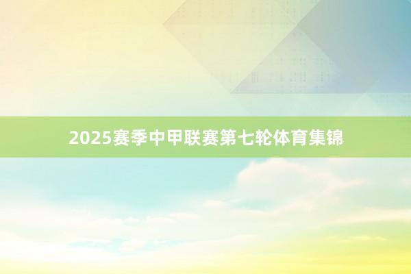 2025赛季中甲联赛第七轮体育集锦