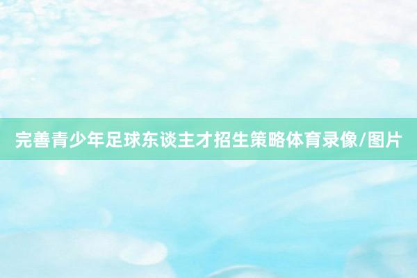 完善青少年足球东谈主才招生策略体育录像/图片