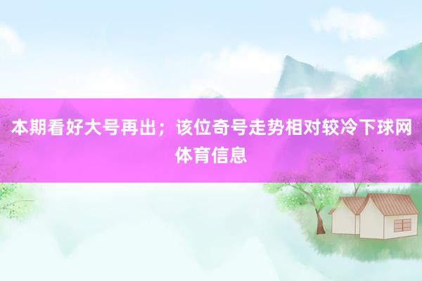 本期看好大号再出;该位奇号走势相对较冷下球网体育信息
