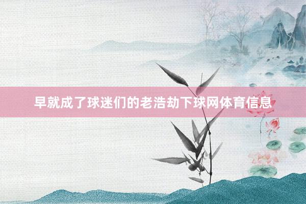 早就成了球迷们的老浩劫下球网体育信息