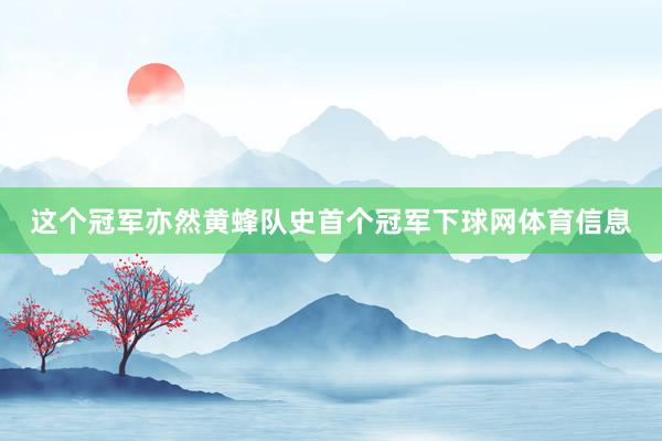 这个冠军亦然黄蜂队史首个冠军下球网体育信息