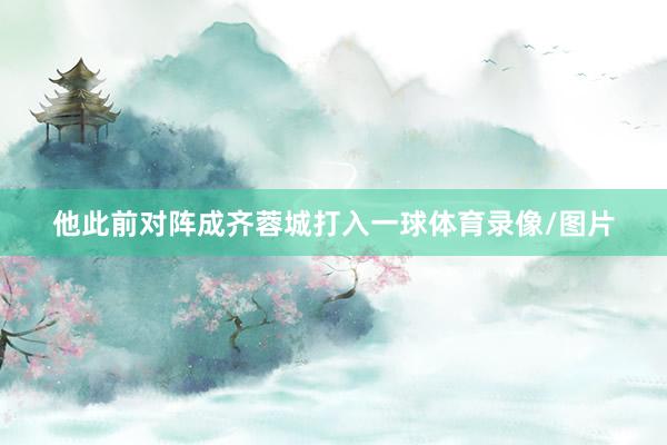 他此前对阵成齐蓉城打入一球体育录像/图片