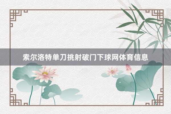 索尔洛特单刀挑射破门下球网体育信息