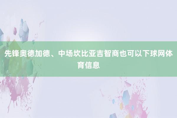 先锋奥德加德、中场坎比亚吉智商也可以下球网体育信息