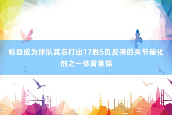 哈登成为球队其后打出17胜5负反弹的关节催化剂之一体育集锦