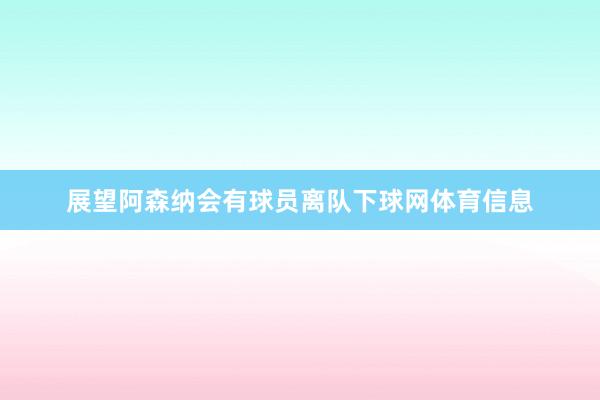 展望阿森纳会有球员离队下球网体育信息