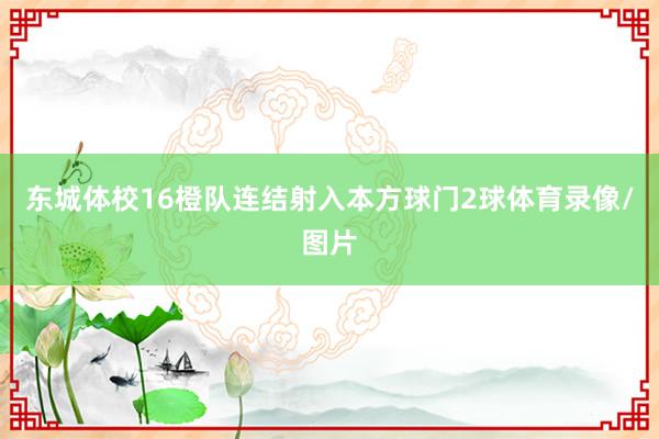 东城体校16橙队连结射入本方球门2球体育录像/图片