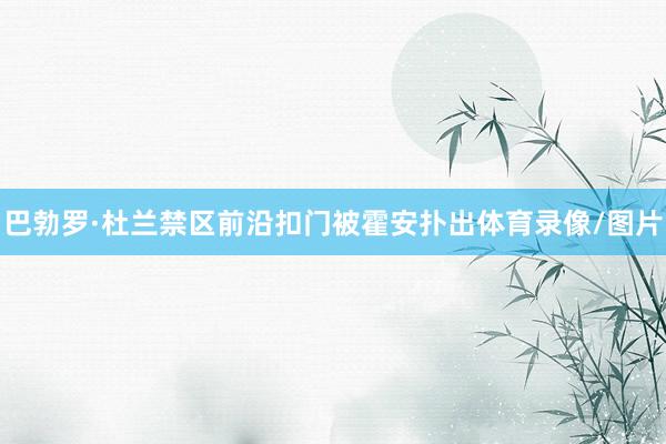 巴勃罗·杜兰禁区前沿扣门被霍安扑出体育录像/图片