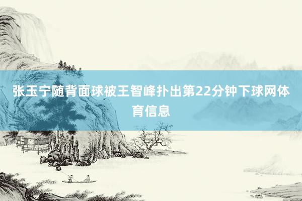张玉宁随背面球被王智峰扑出第22分钟下球网体育信息