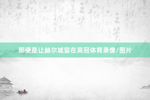 那便是让赫尔城留在英冠体育录像/图片